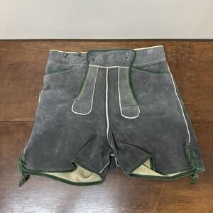Authentic Vintage Lederhosen Oktoberfest Suede Leather Shorts 29" Waist